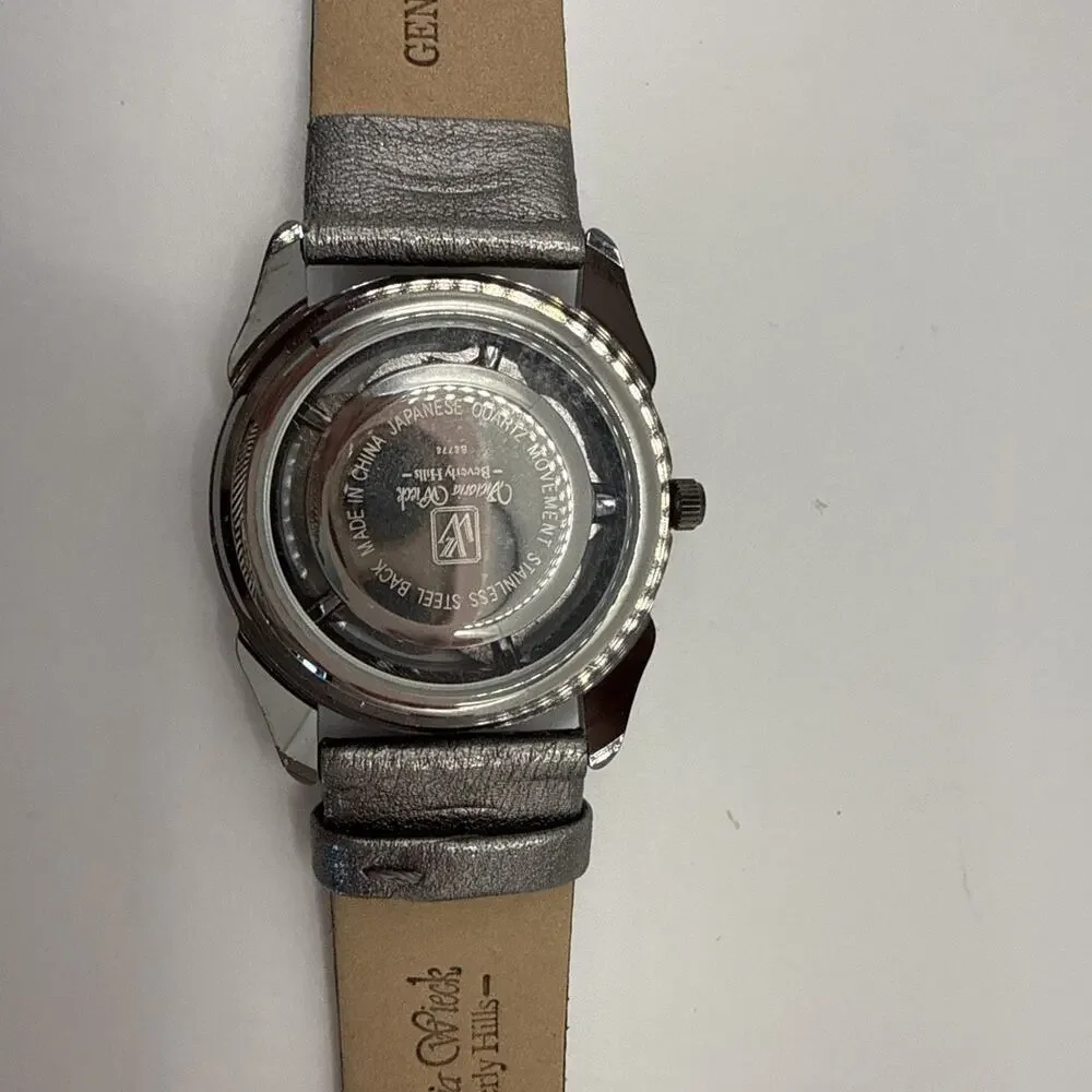 Women Victoria Wieck Swarovski Rose Quartz Analog 37mm New Battery Causal Watch